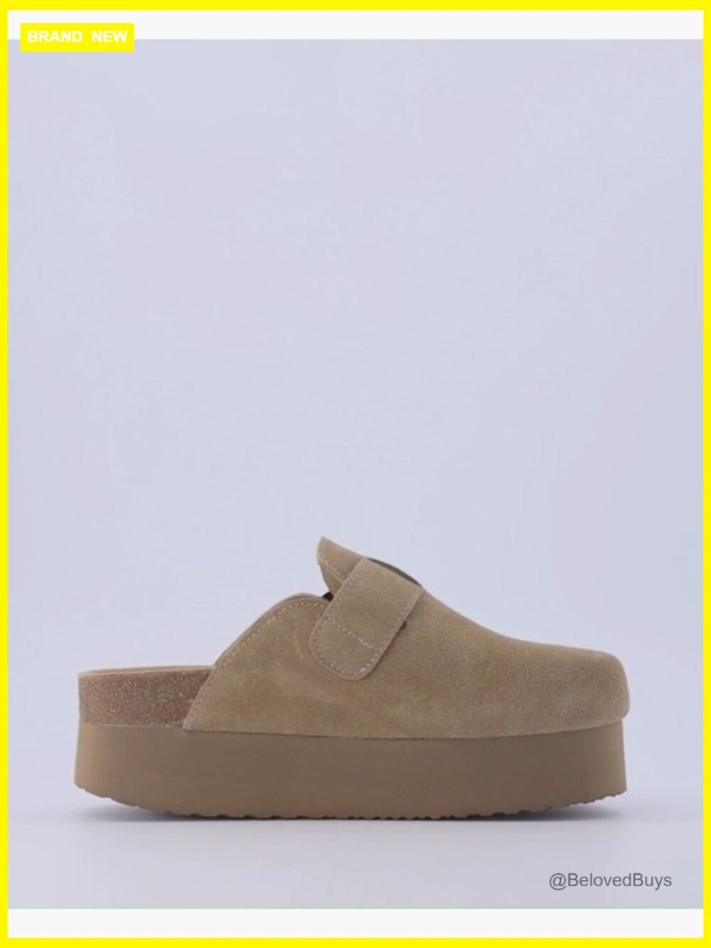 Genuine Suede Cork Footbed Platform Clog, Wide Widths Available - Picture 7 of 7